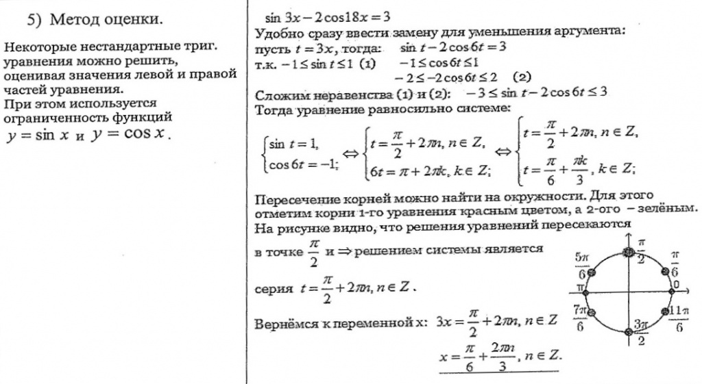 Контрольная работа по теме решение тригонометрических уравнений